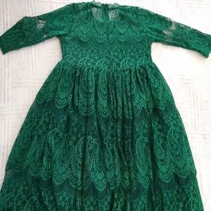Girls 14 Lace Green Dress Holiday Event NWT
